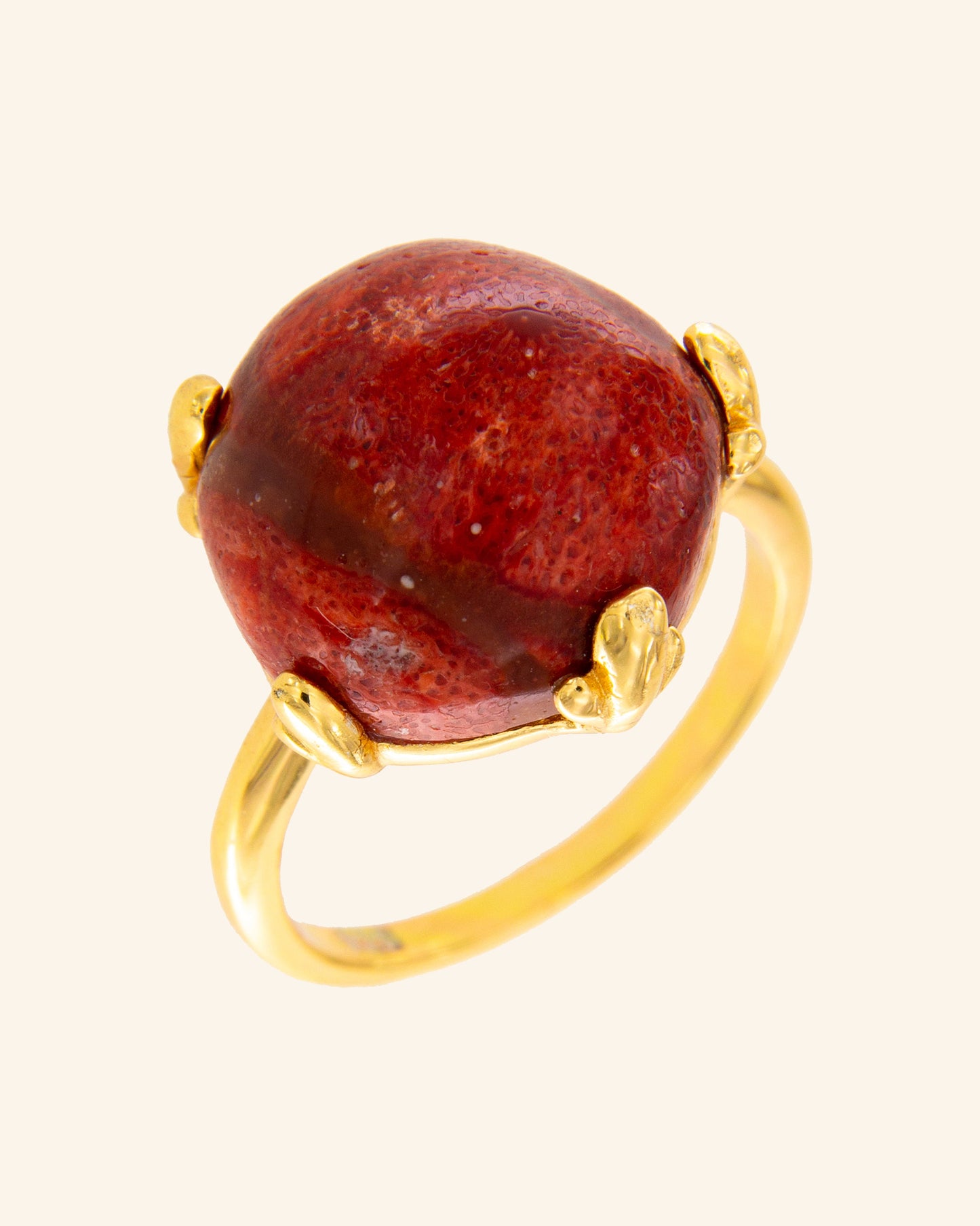 Anillo New Papiro Coral Rojo