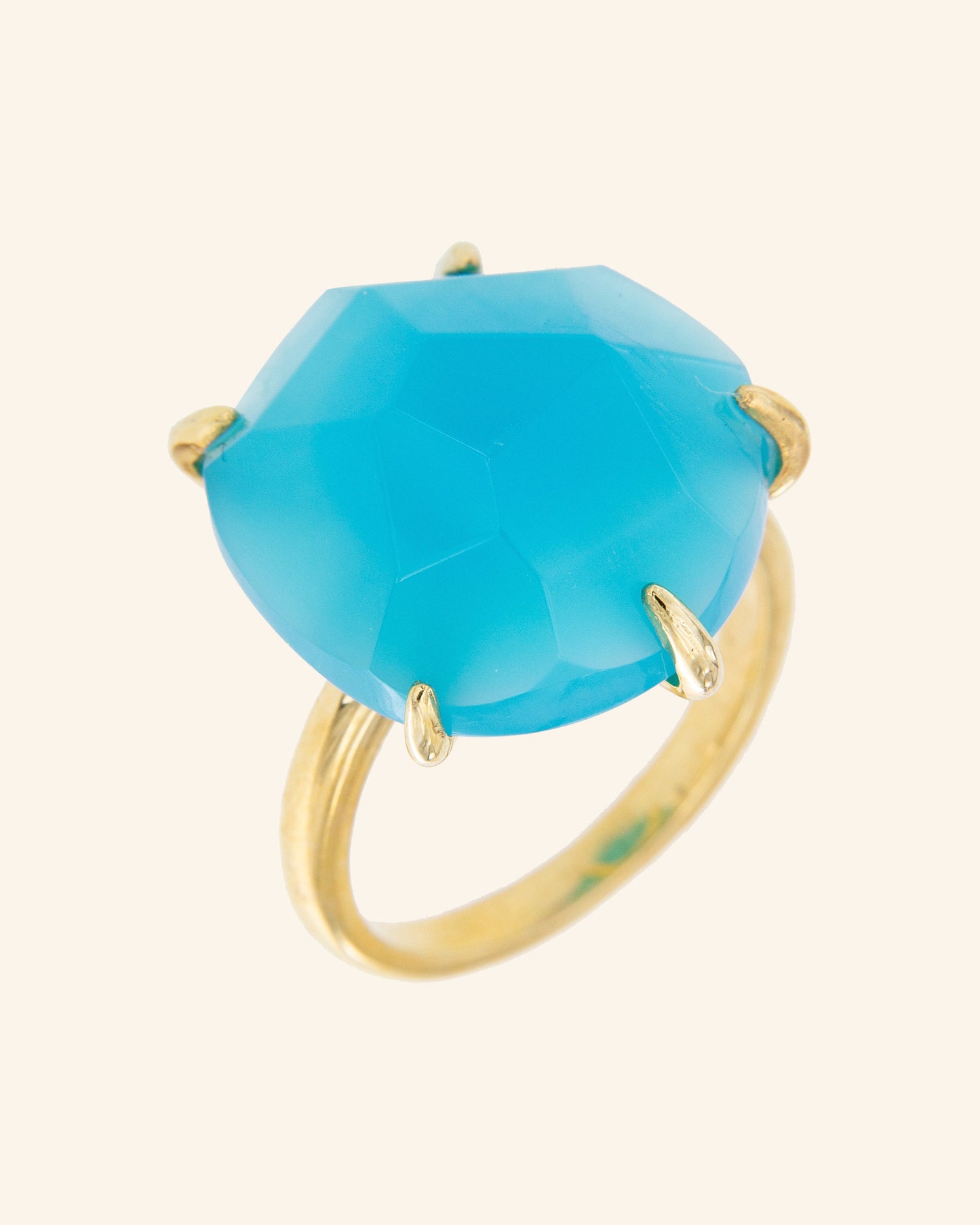 Anillo Papiro con Ágata azul