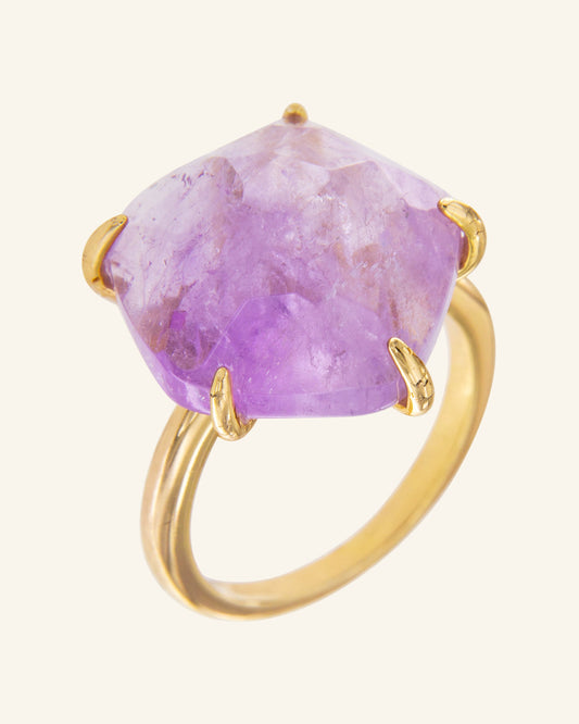 Papyrus ring with amethyst