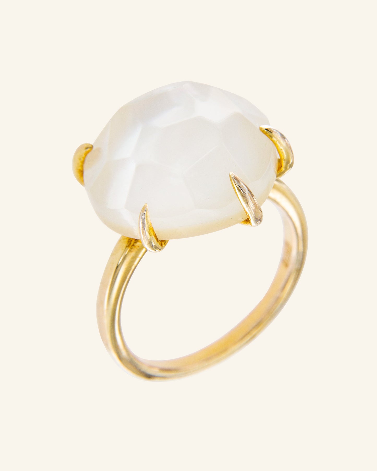 Anillo Papiro con madreperla blanca