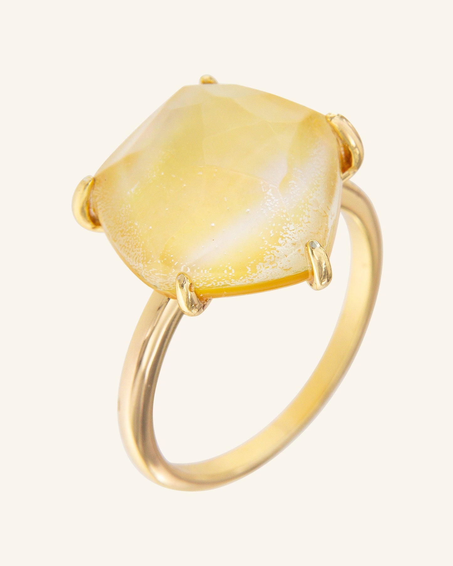 Anillo Papiro con madreperla dorada