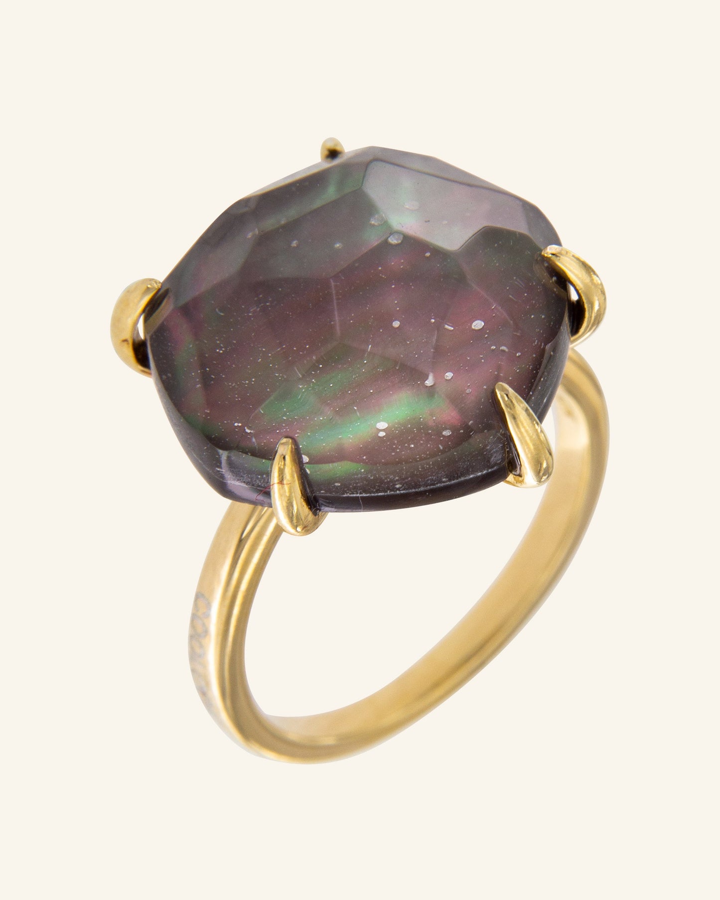 Papyrus ring with black mother of pearl