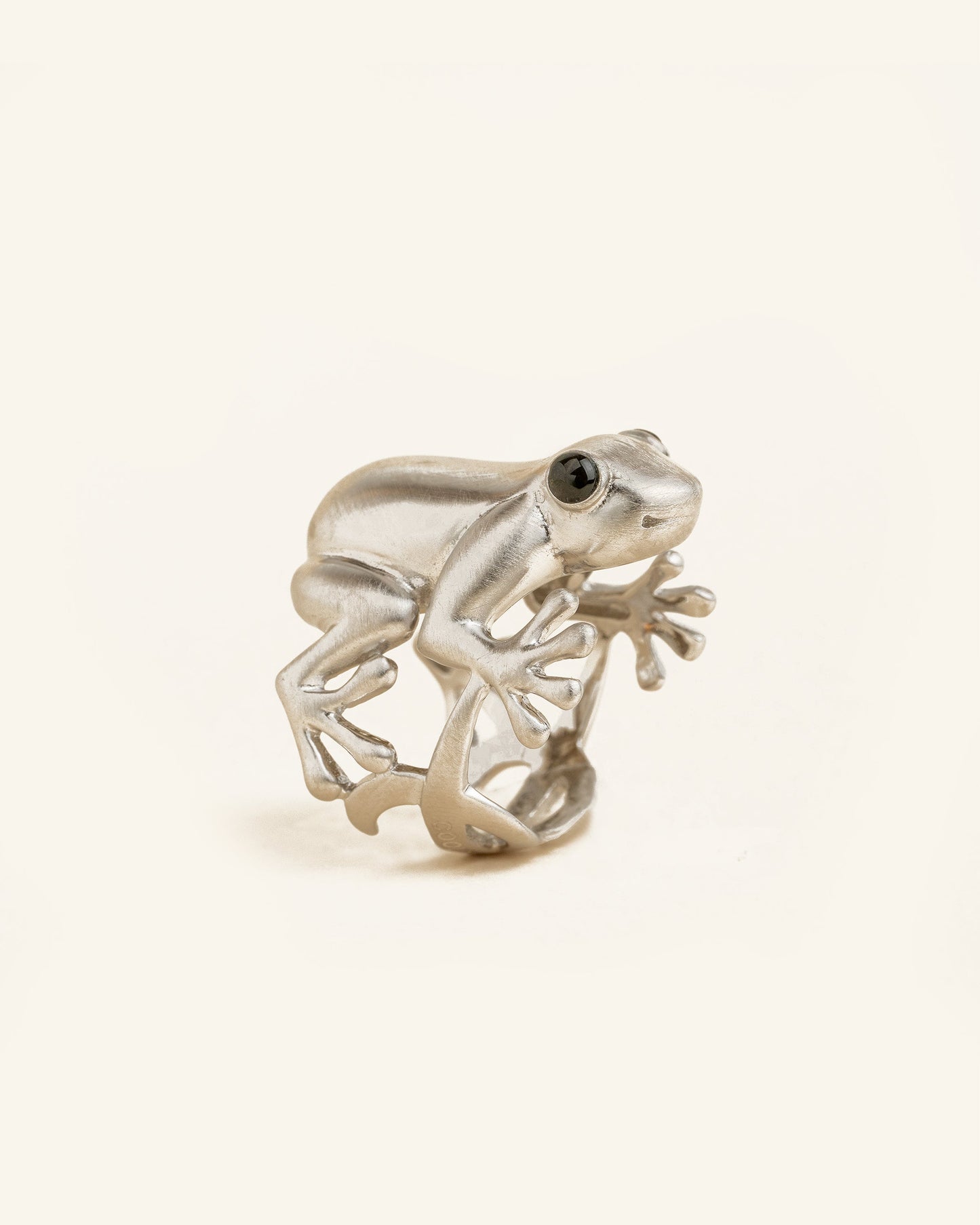 Anillo Rana Plata Mate