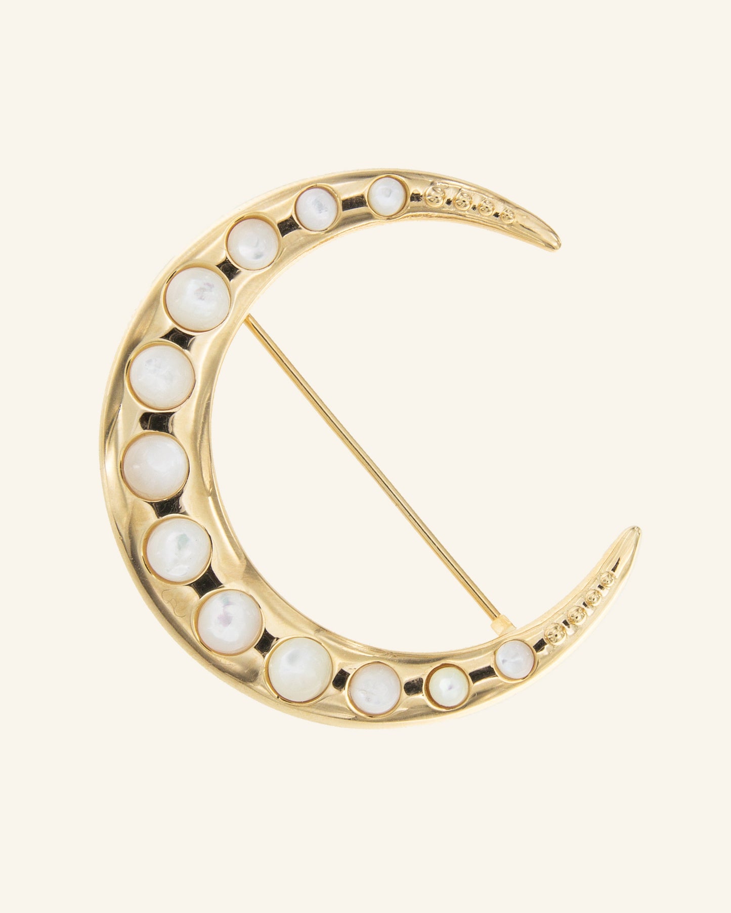 Broche Luna con Madreperla Blanca