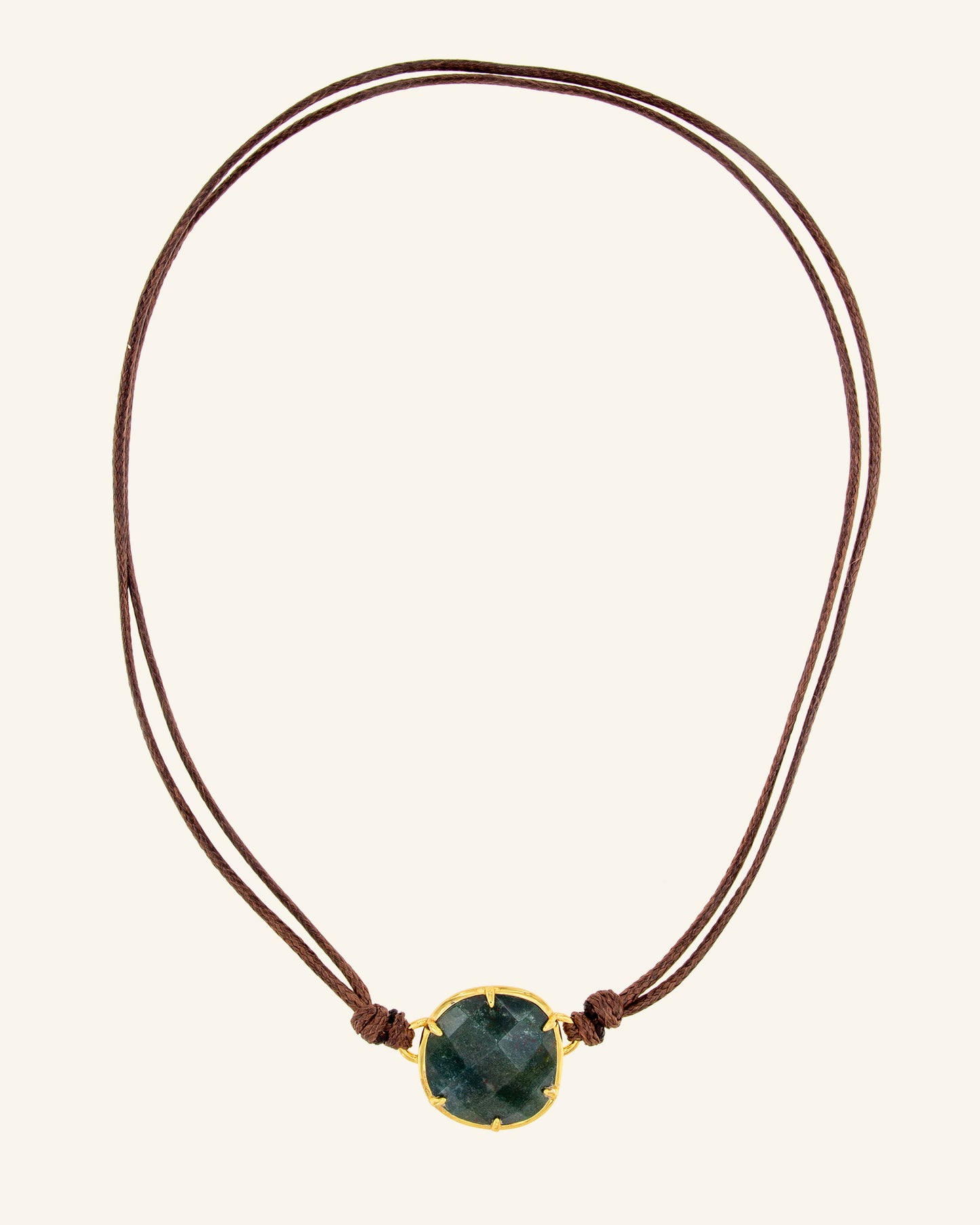 Choker Bizancio Blood stone cordón marrón