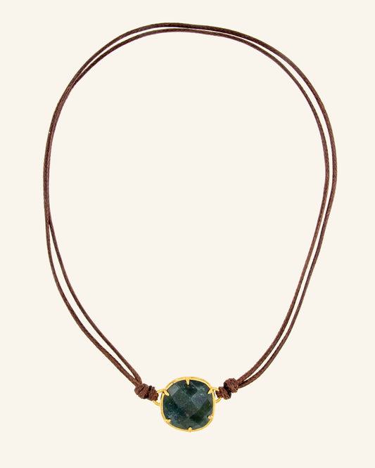 Choker Bizancio Blood stone cordón marrón