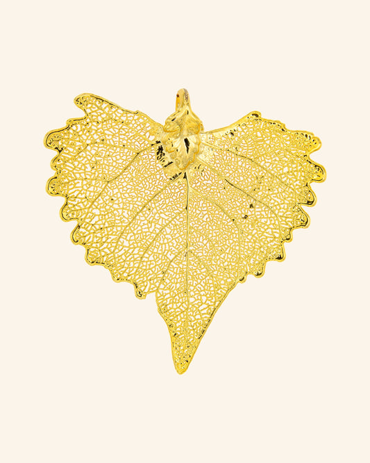 Openwork Natural Poplar Leaf Pendant (M)