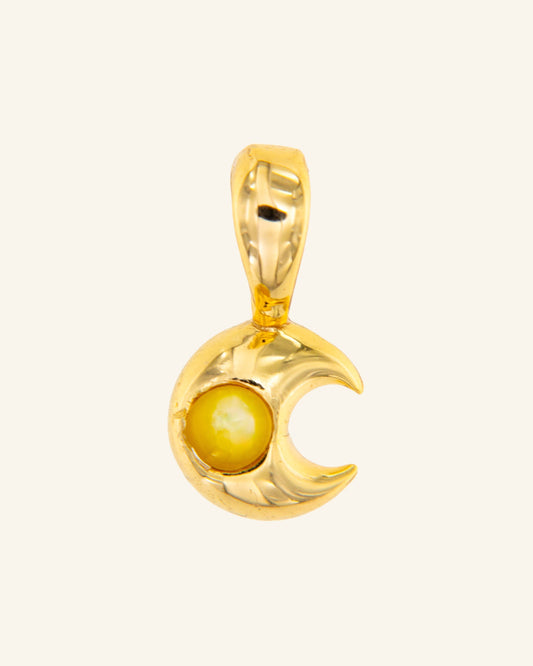 Moon Orbit Pendant with yellow mother of pearl