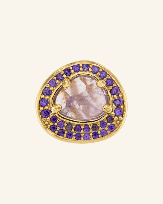 Cherub pendant with amethyst
