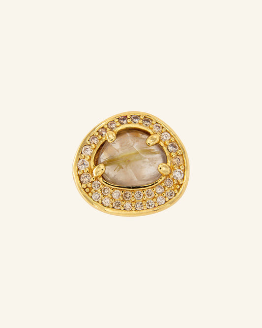 Cherub Pendant with rutilated quartz