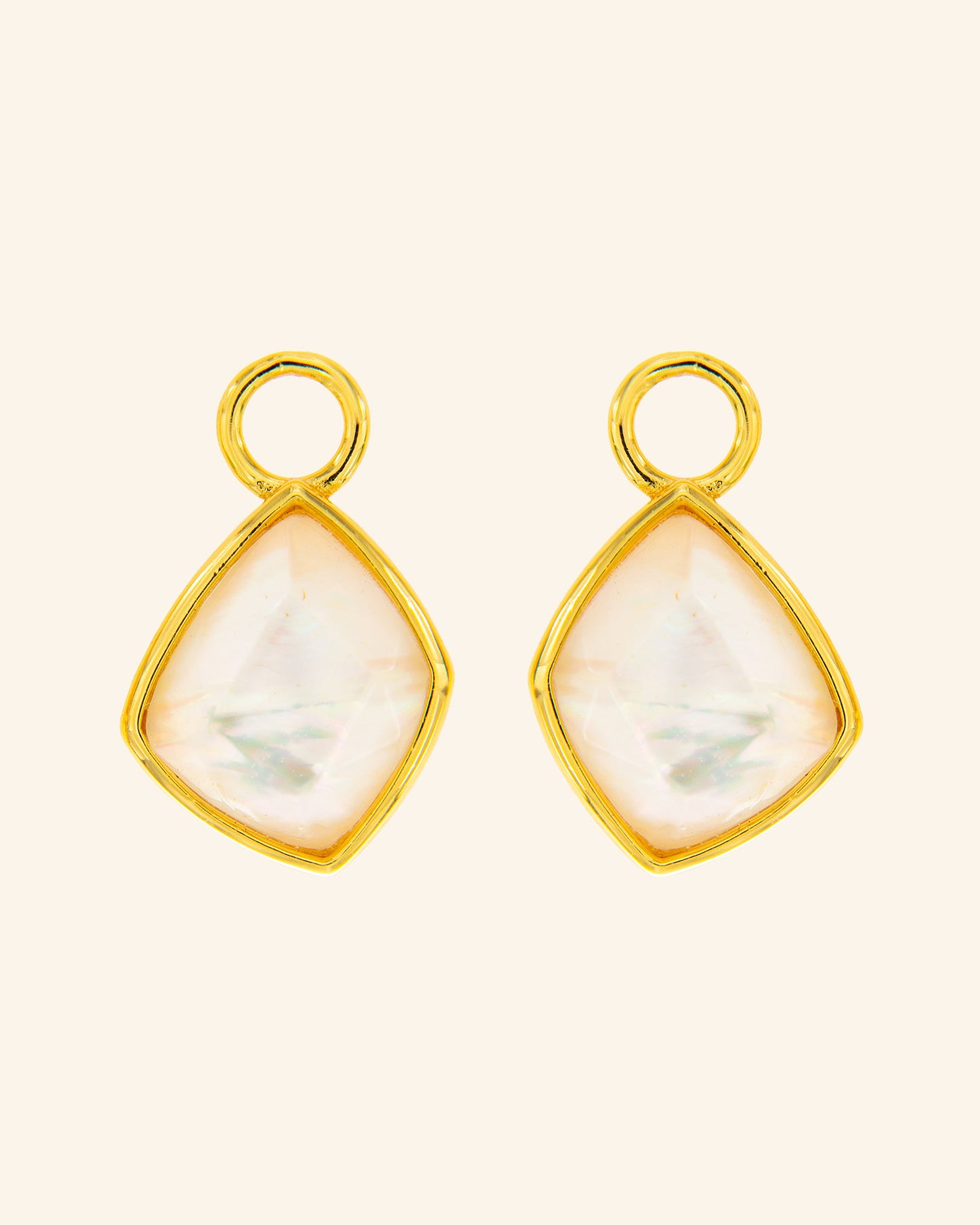 Colgantes Candy Tail con madreperla blanca biselada