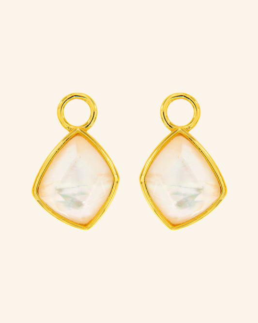 Colgantes Candy Tail con madreperla blanca biselada