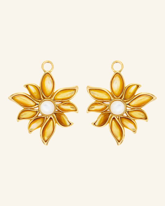 Colgantes Fiesta del Té con Madreperla Blanca y Dorada