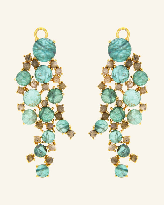 Gorgonia pendants with blue apatite