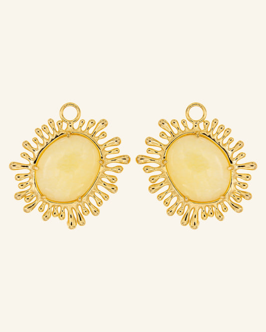 XL Sun Pendants with Peach Calcite