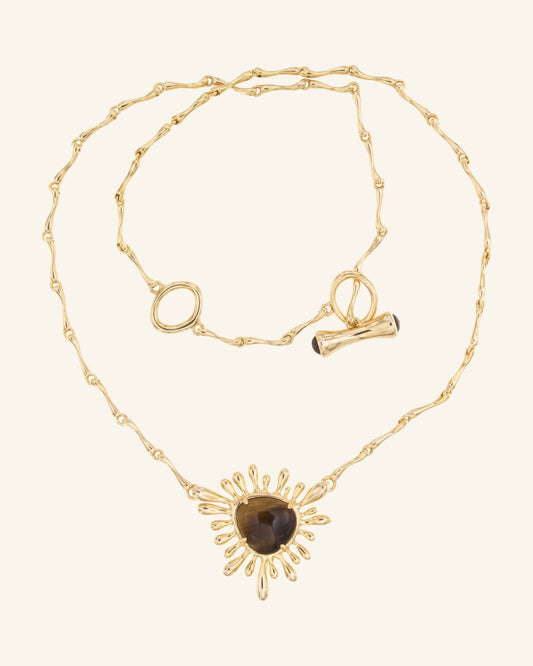 Collar Sol con Ojo de Tigre