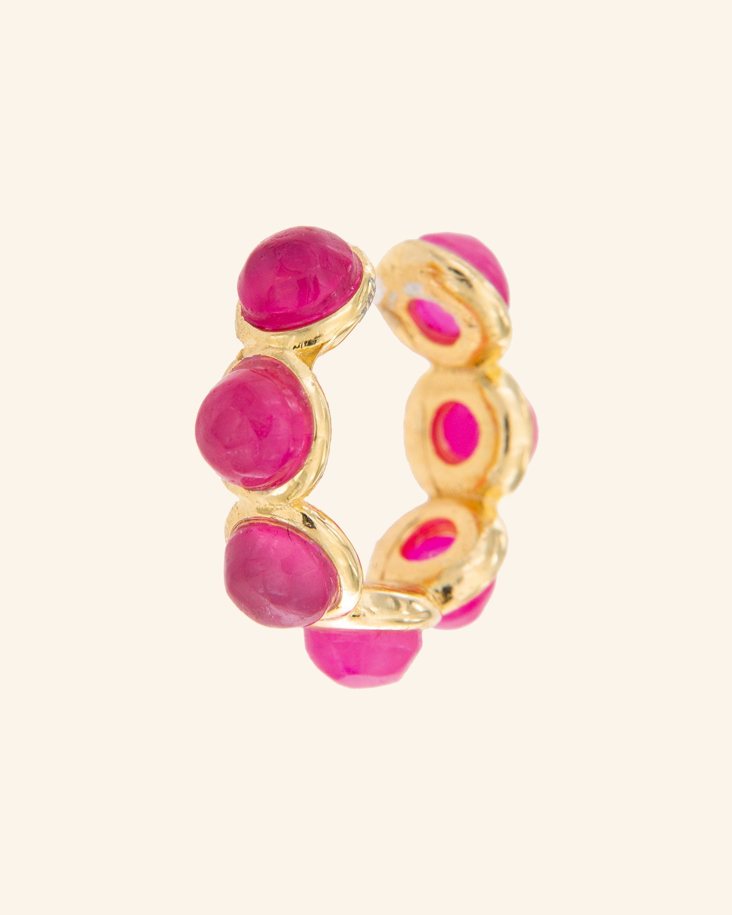Paris climbing earcuff with raspberry agate