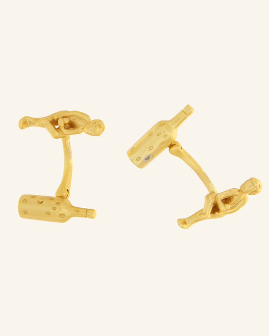 Matte gold winemaker cufflinks