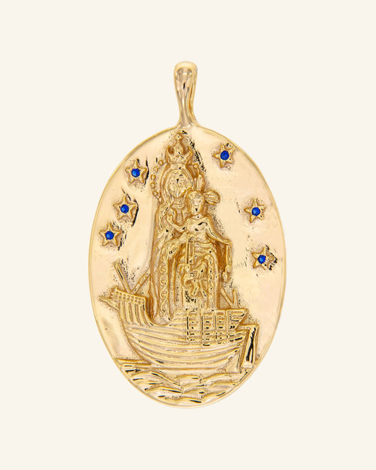 Virgen del Carmen Medal with zircons