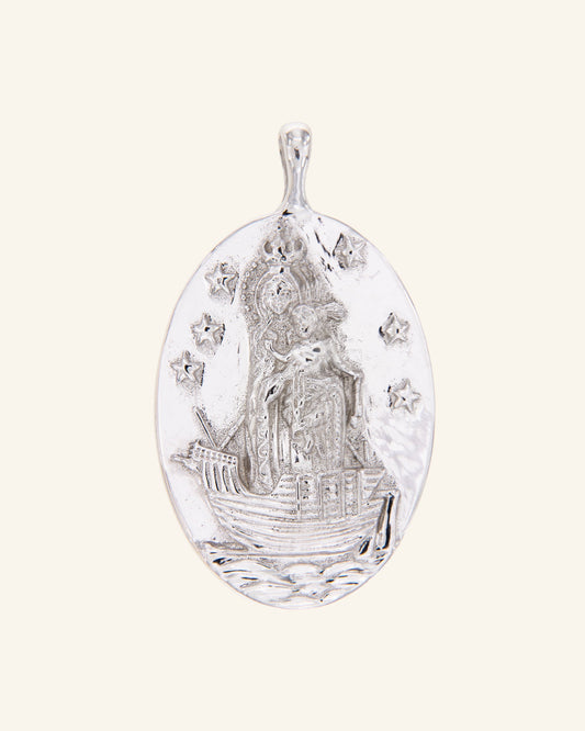 Virgin of Carmen medal in silver