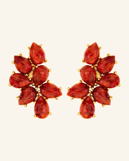 Pendiente Nest Coral Rojo