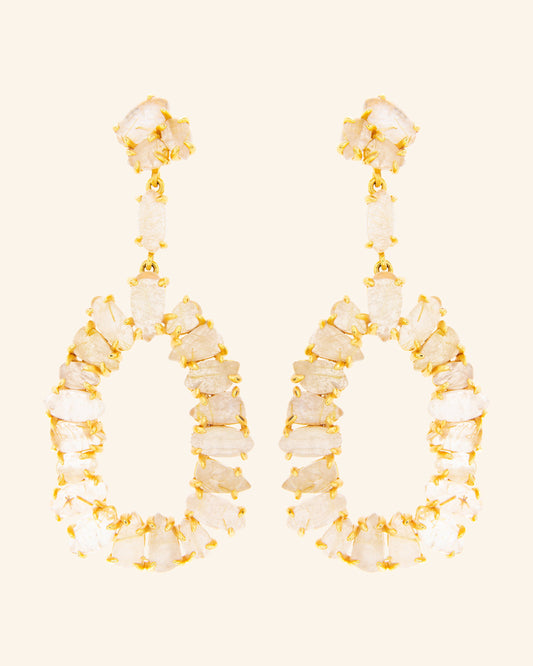 Pendientes  Aura con cuarzo rutilado