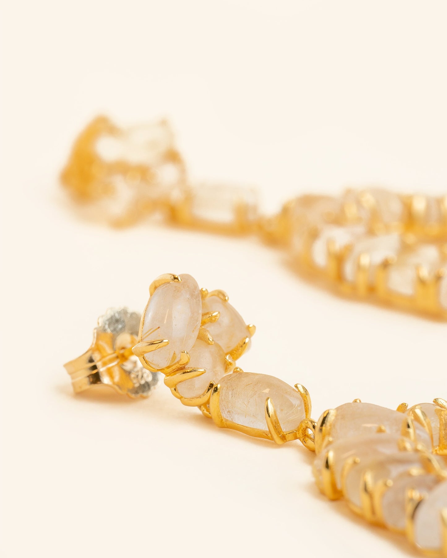 Aura earrings with rutilated quartz