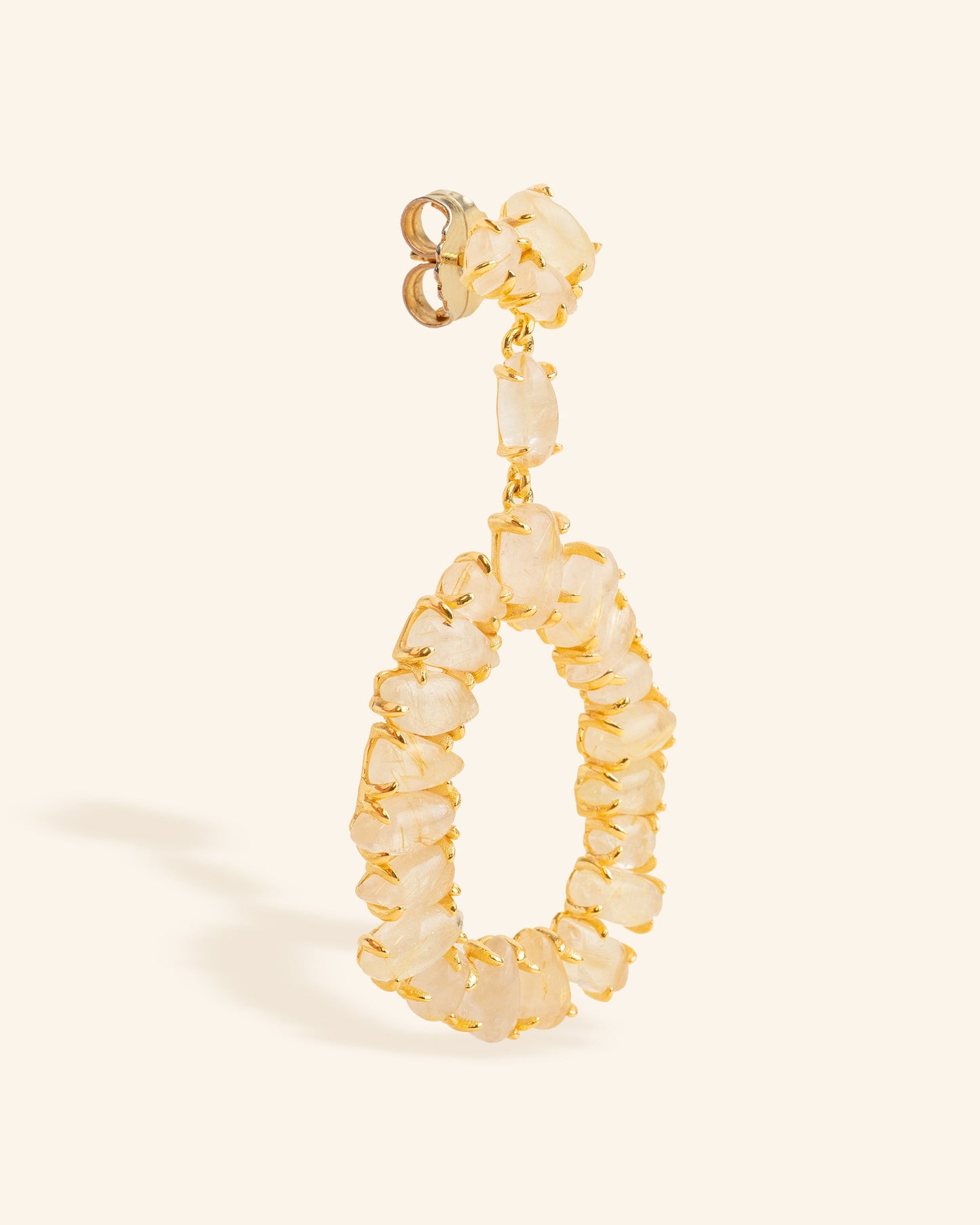Aura earrings with rutilated quartz