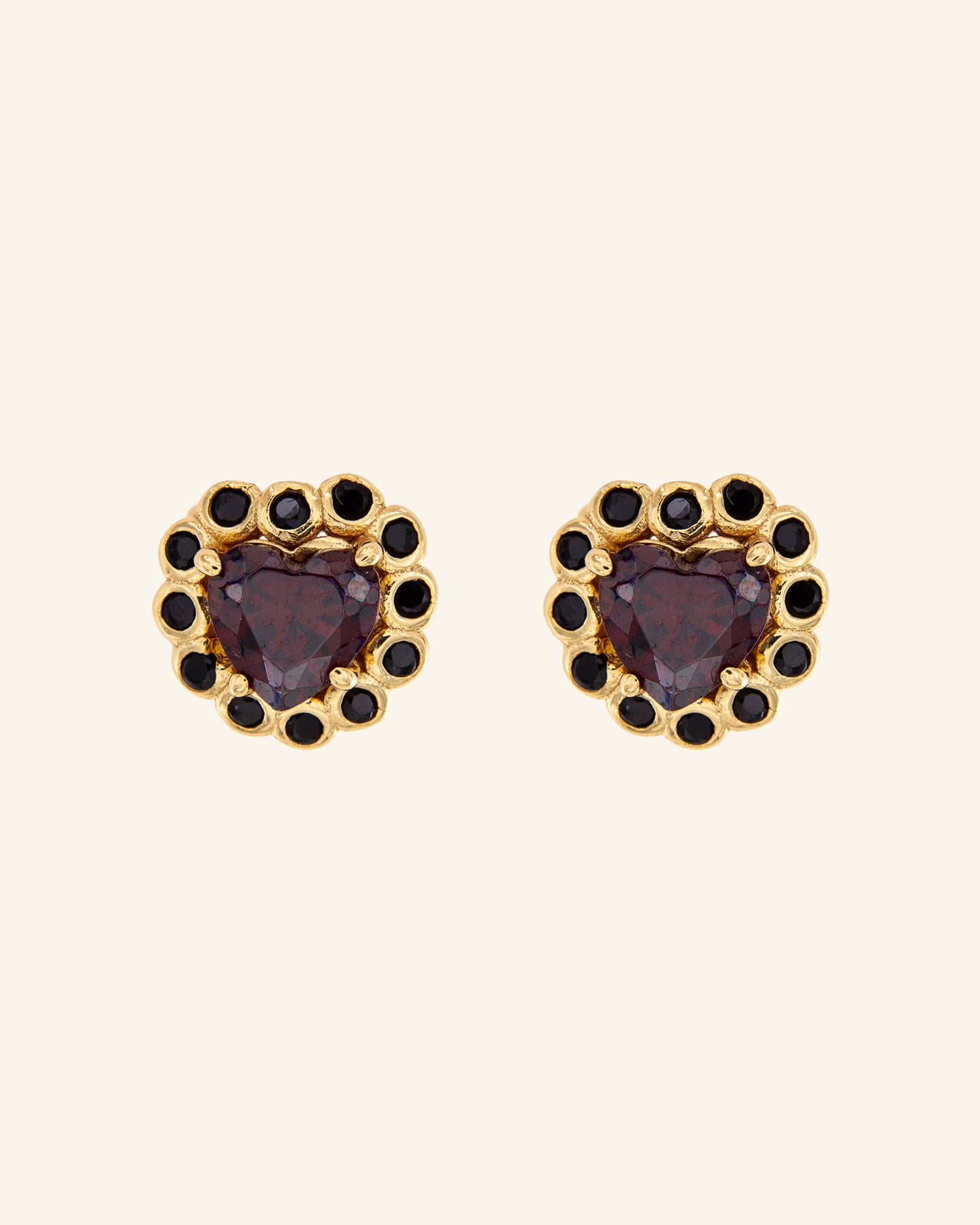 Garnet Aphrodite Earrings with Onyx