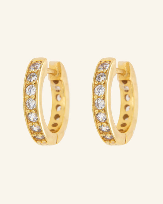 Mini Roma Hoop Earrings with Zircons