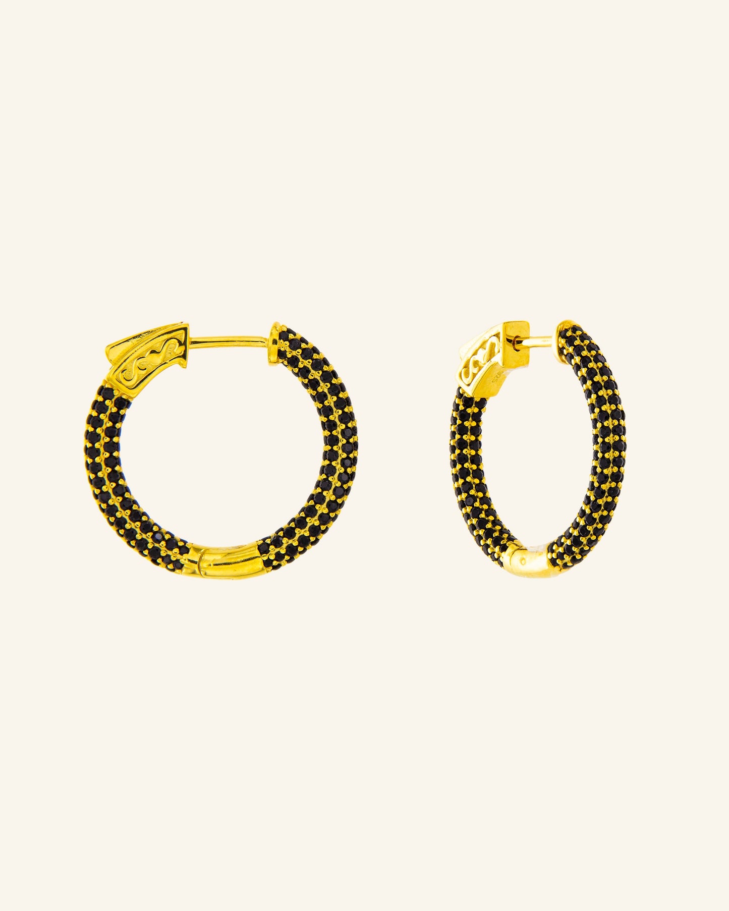 Pendientes Aro Venus 3DP dorados con circonitas