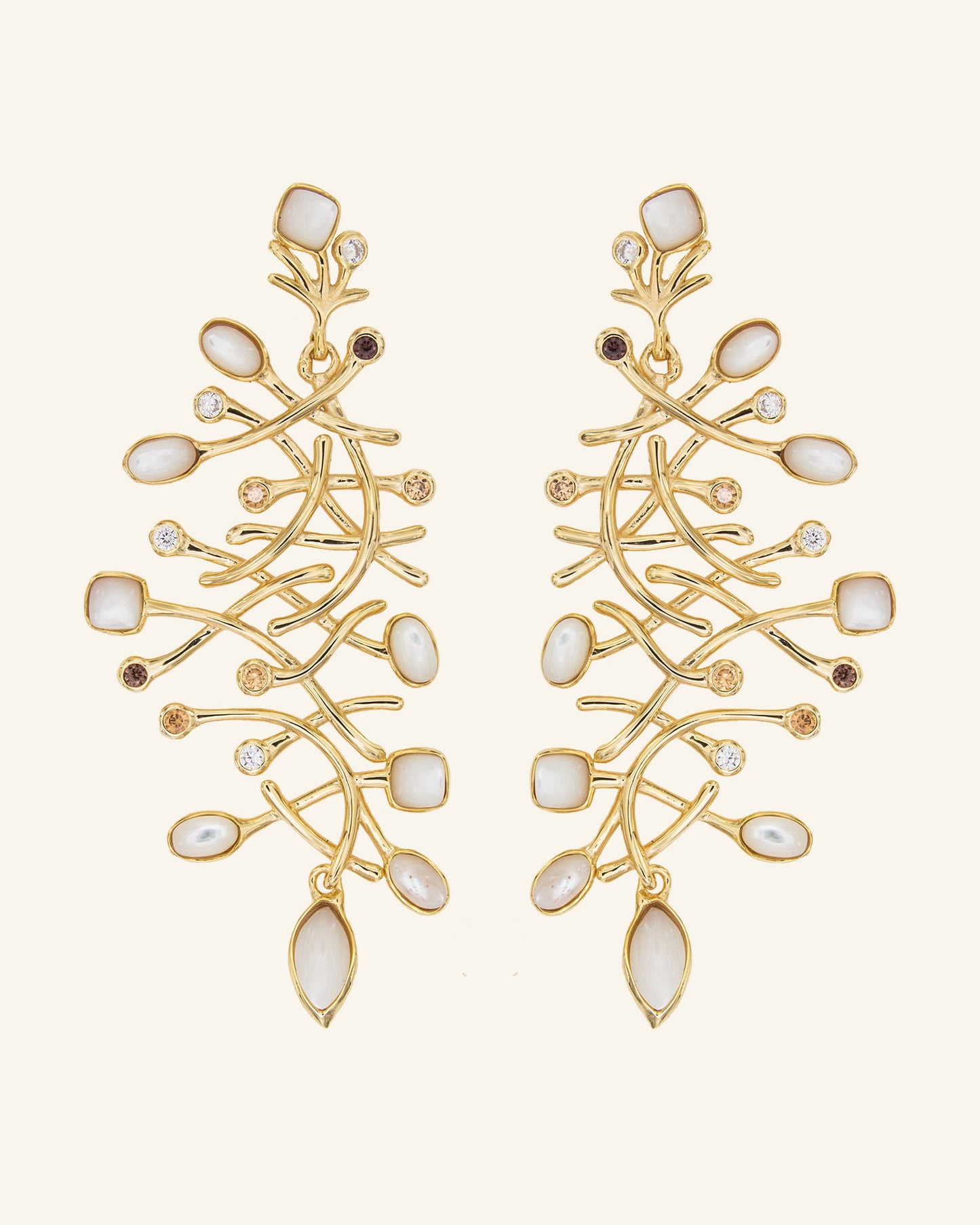 Big Bang Earrings with White Mother of Pearl