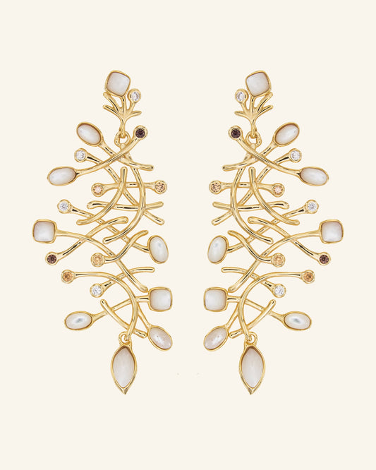 Big Bang Earrings with White Mother of Pearl