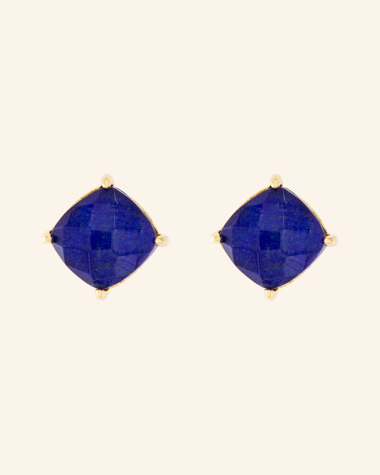 Big Candy earrings with lapis lazuli and quartz doublet