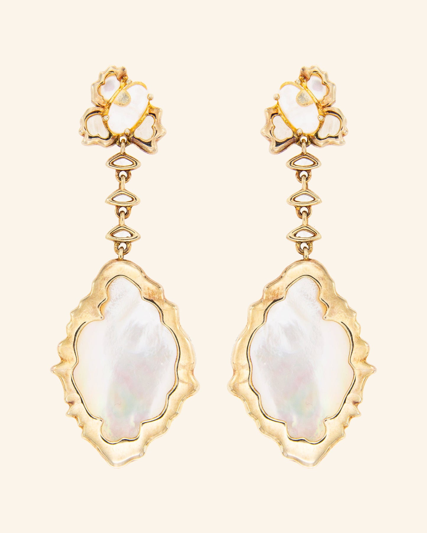 Pendientes Borneo con madreperla y cuarzo