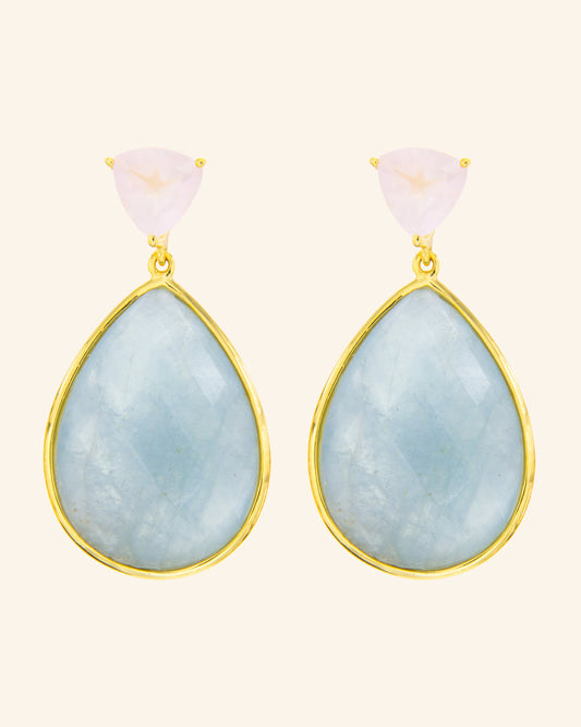 Pendientes Caribe Aguamarina