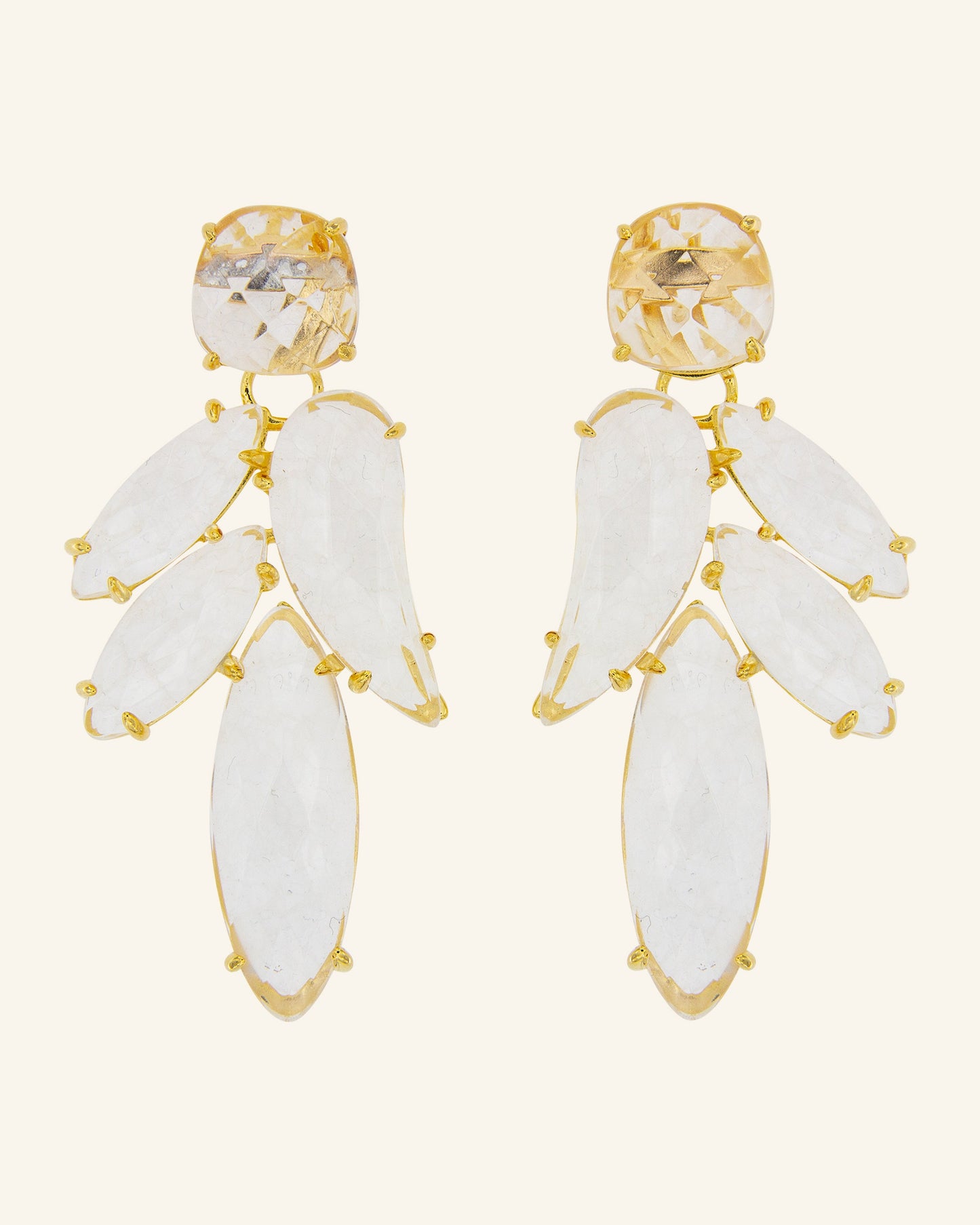 Pendientes Cleopatra con Cuarzo transparente