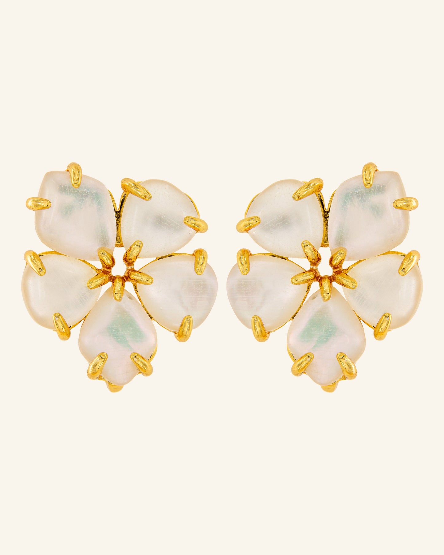 Pendientes Hibiscus Madreperla Blanca