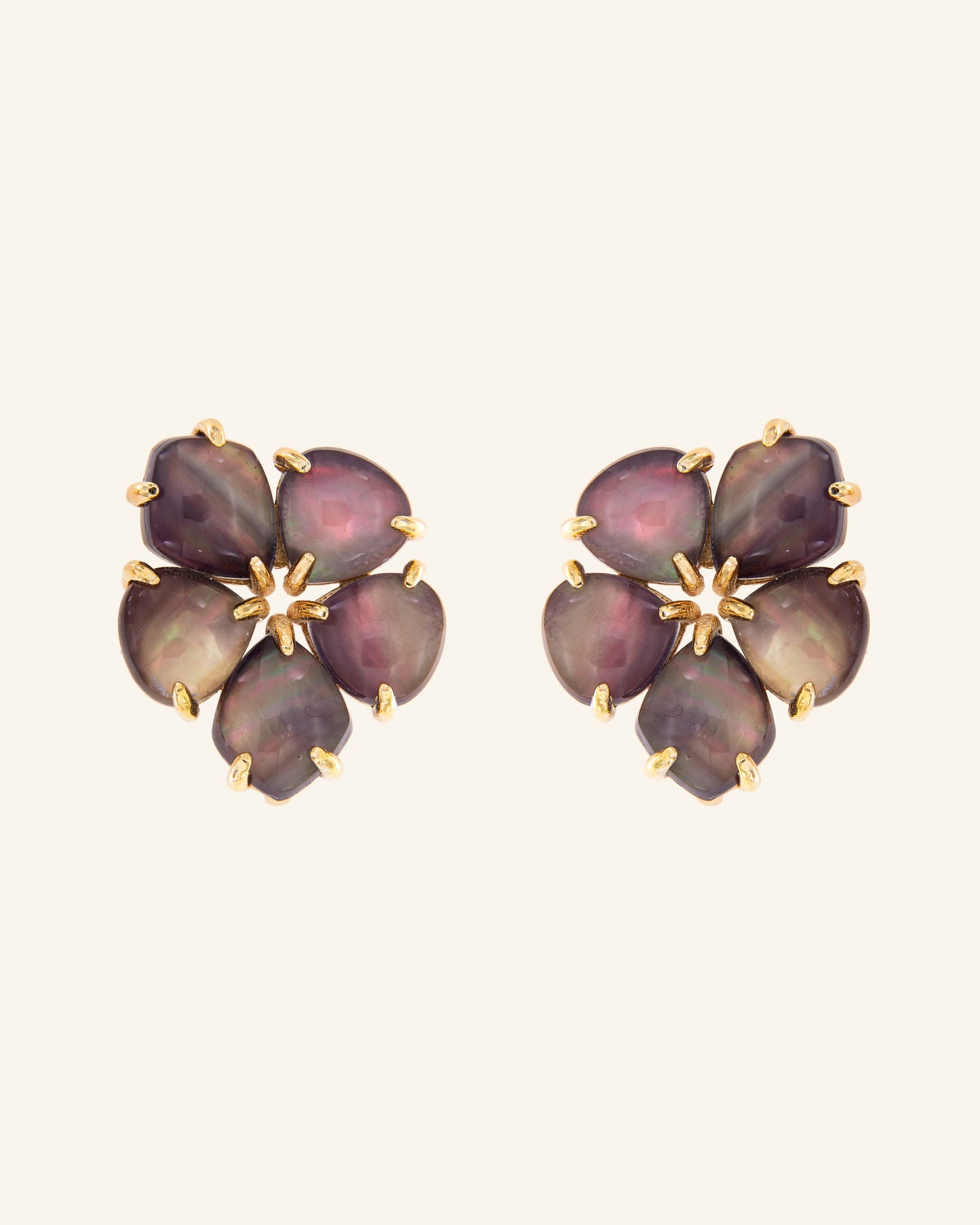 Pendientes Hibiscus Madreperla Negra