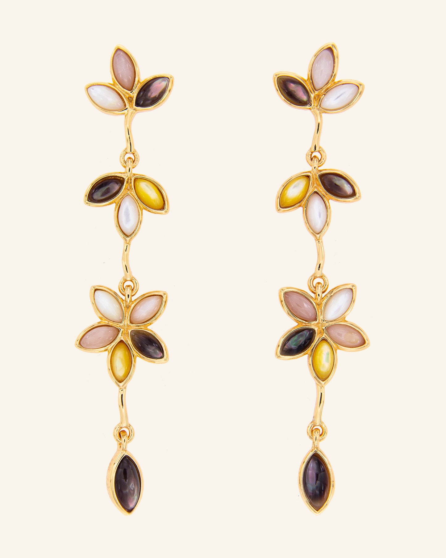 Pendientes Hiedra mix madreperla