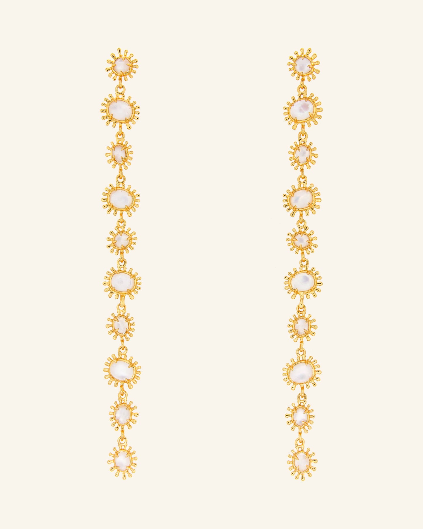 Horus Large White Mother of Pearl Earrings