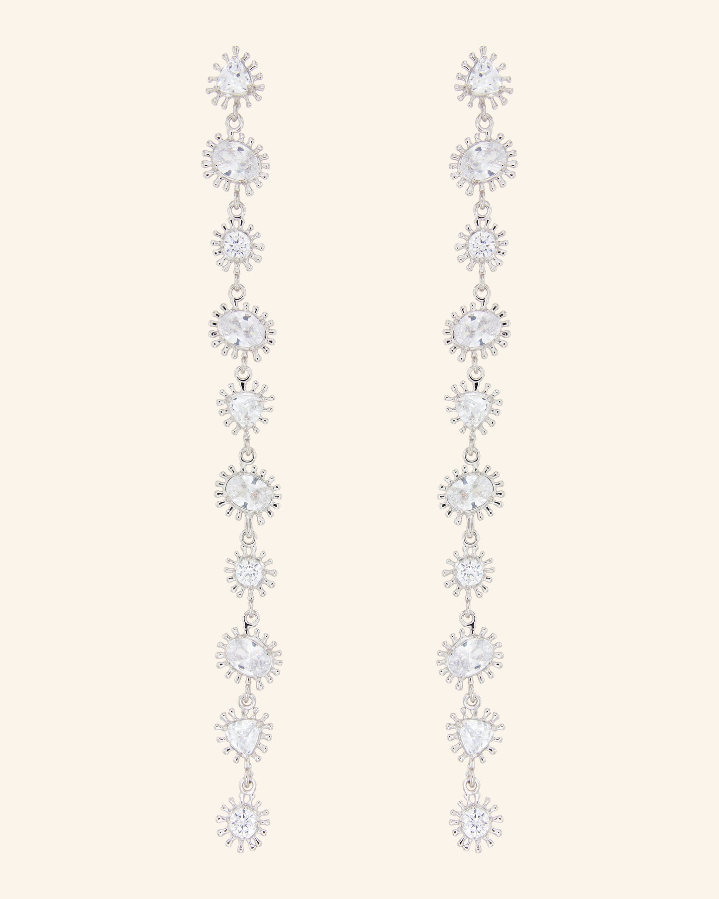Horus Silver and Zirconia XL Earrings