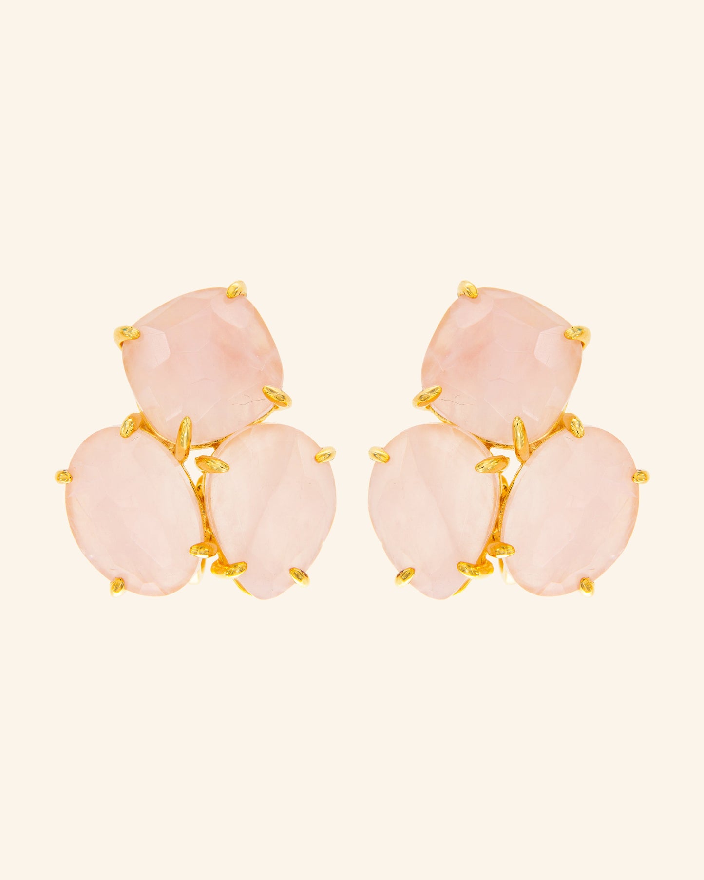 Pendientes Kraz con cuarzo rosa