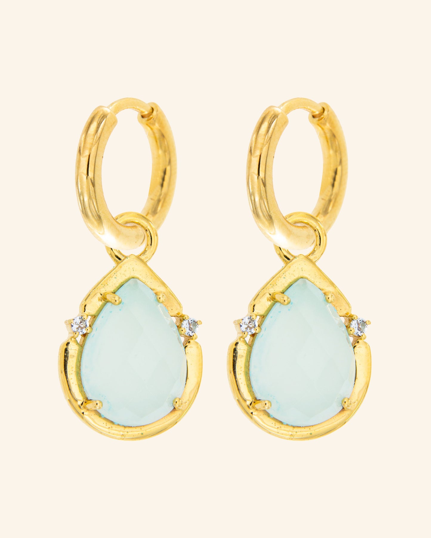 Pendientes Lluvia con calcedonia azul