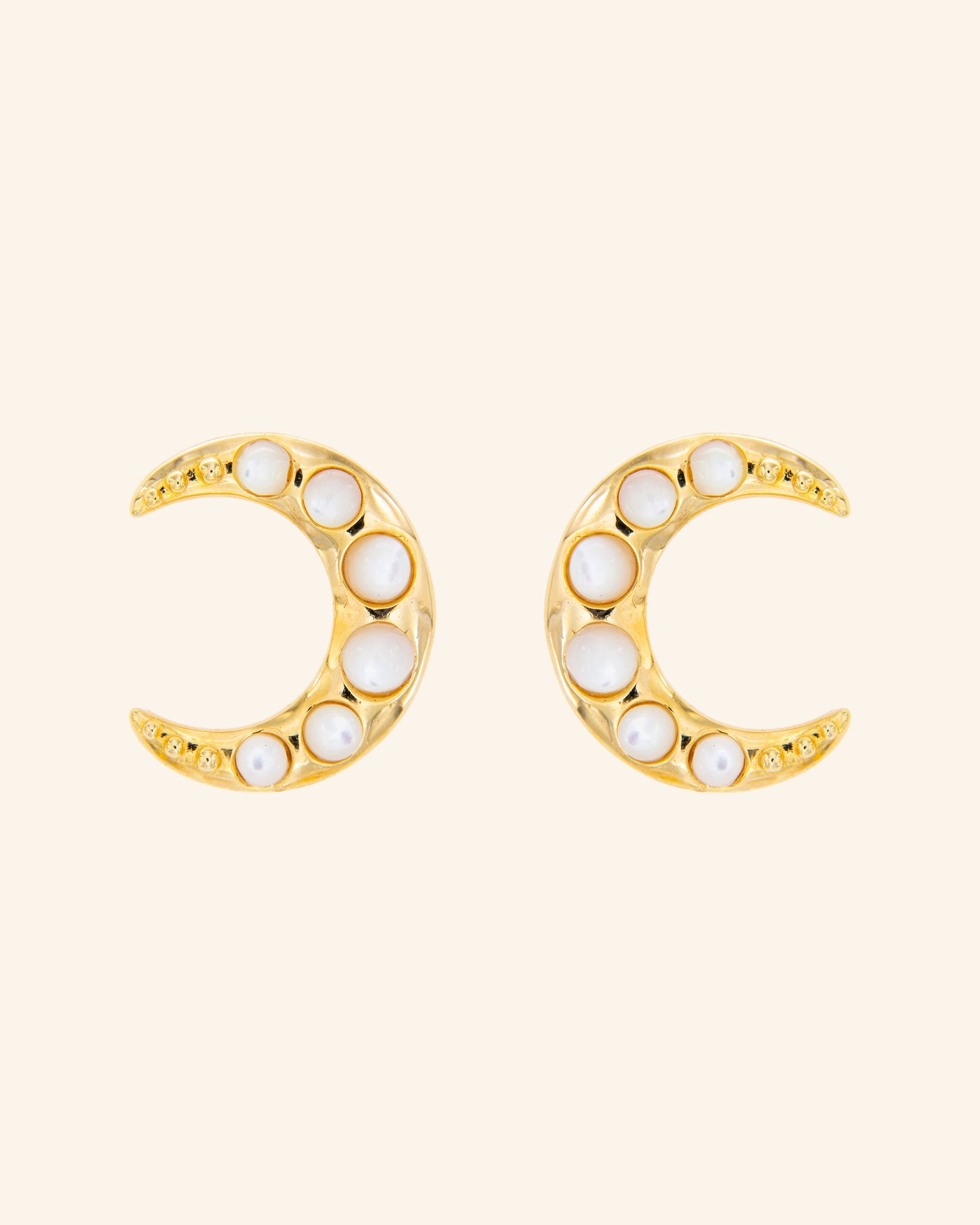 Pendientes Luna con Madreperla Blanca