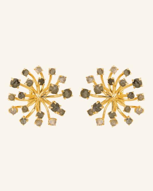 Magnolia earrings with labradorite