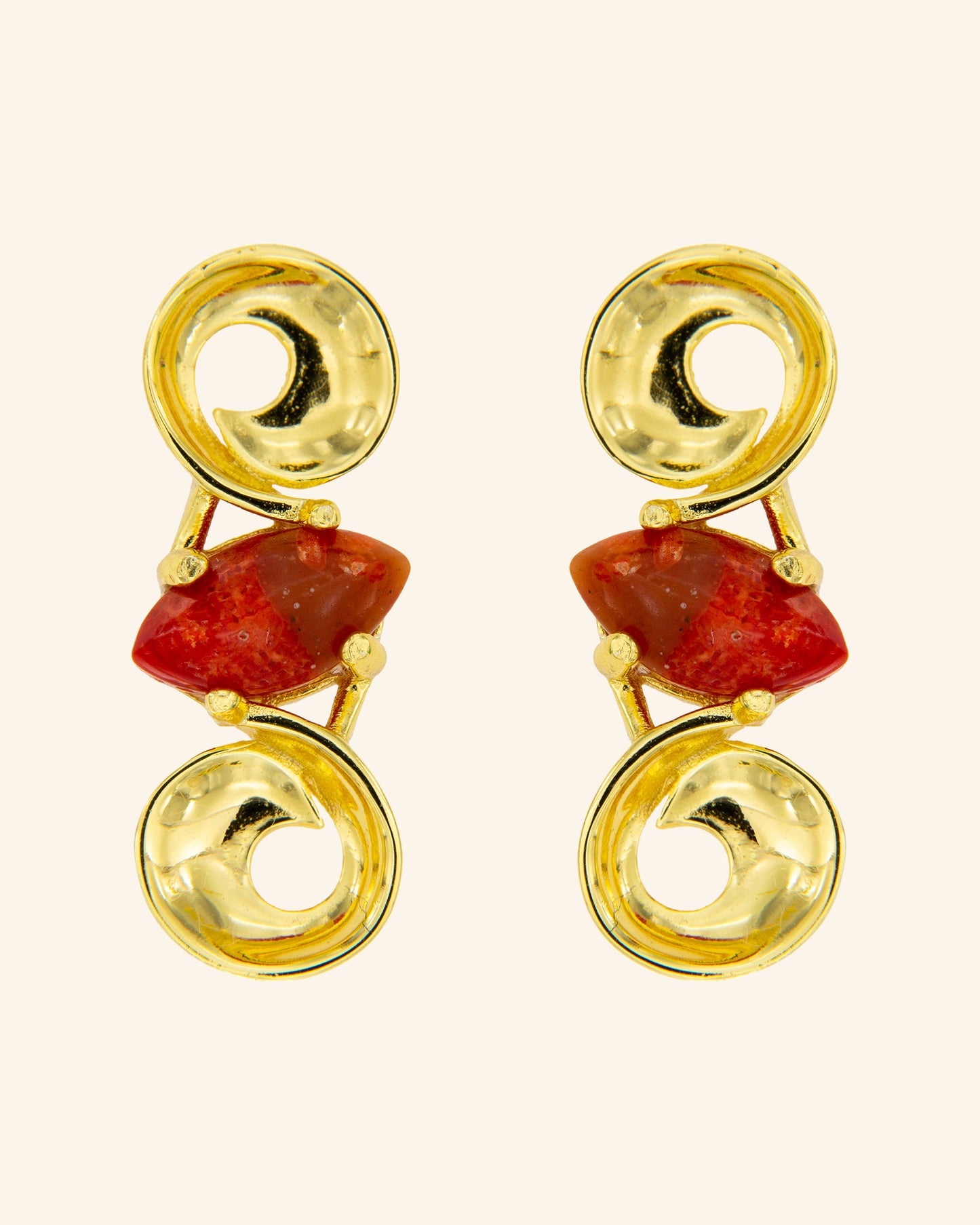 Pendientes Maxim Coral Rojo