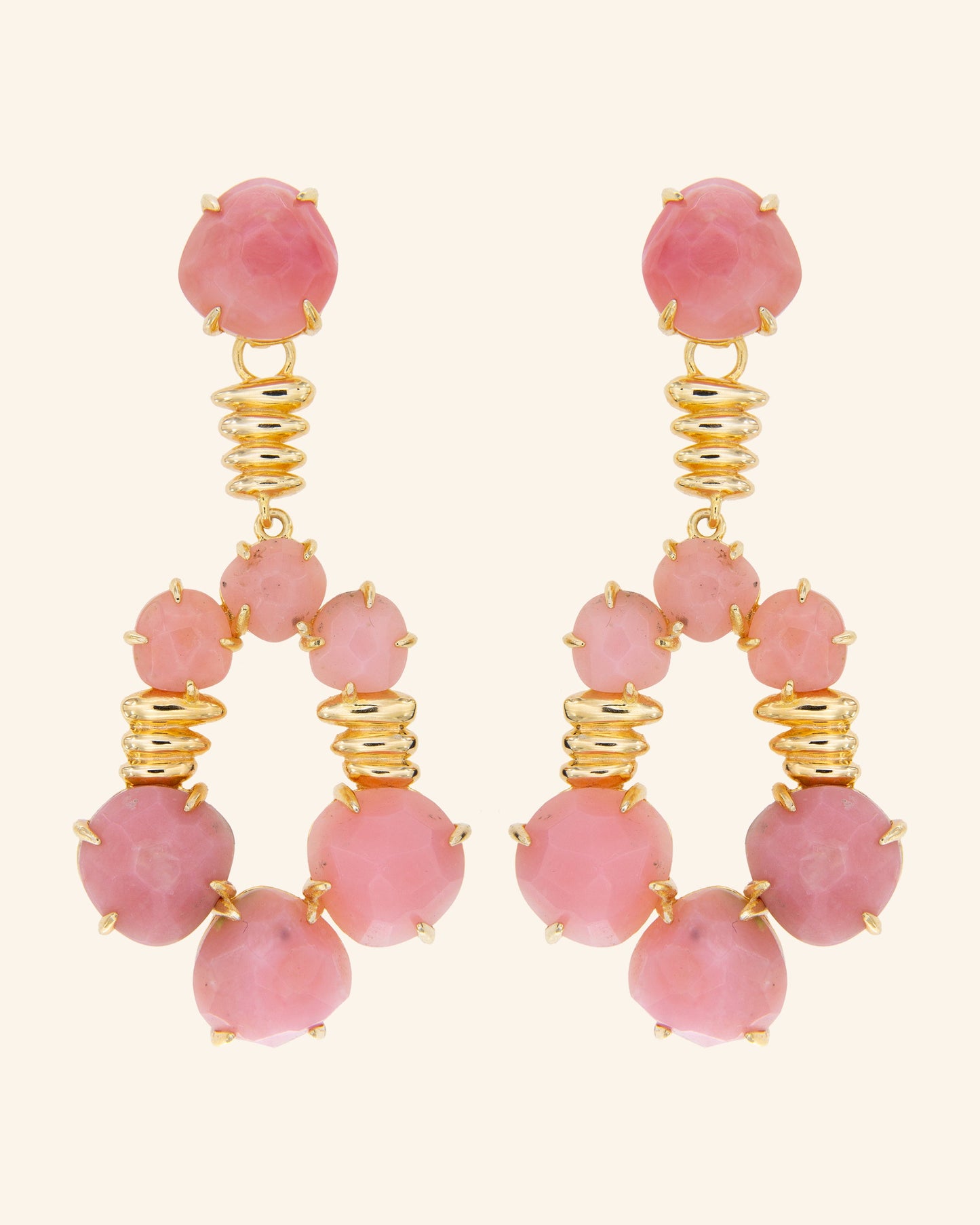 Nile earrings with pink opal
