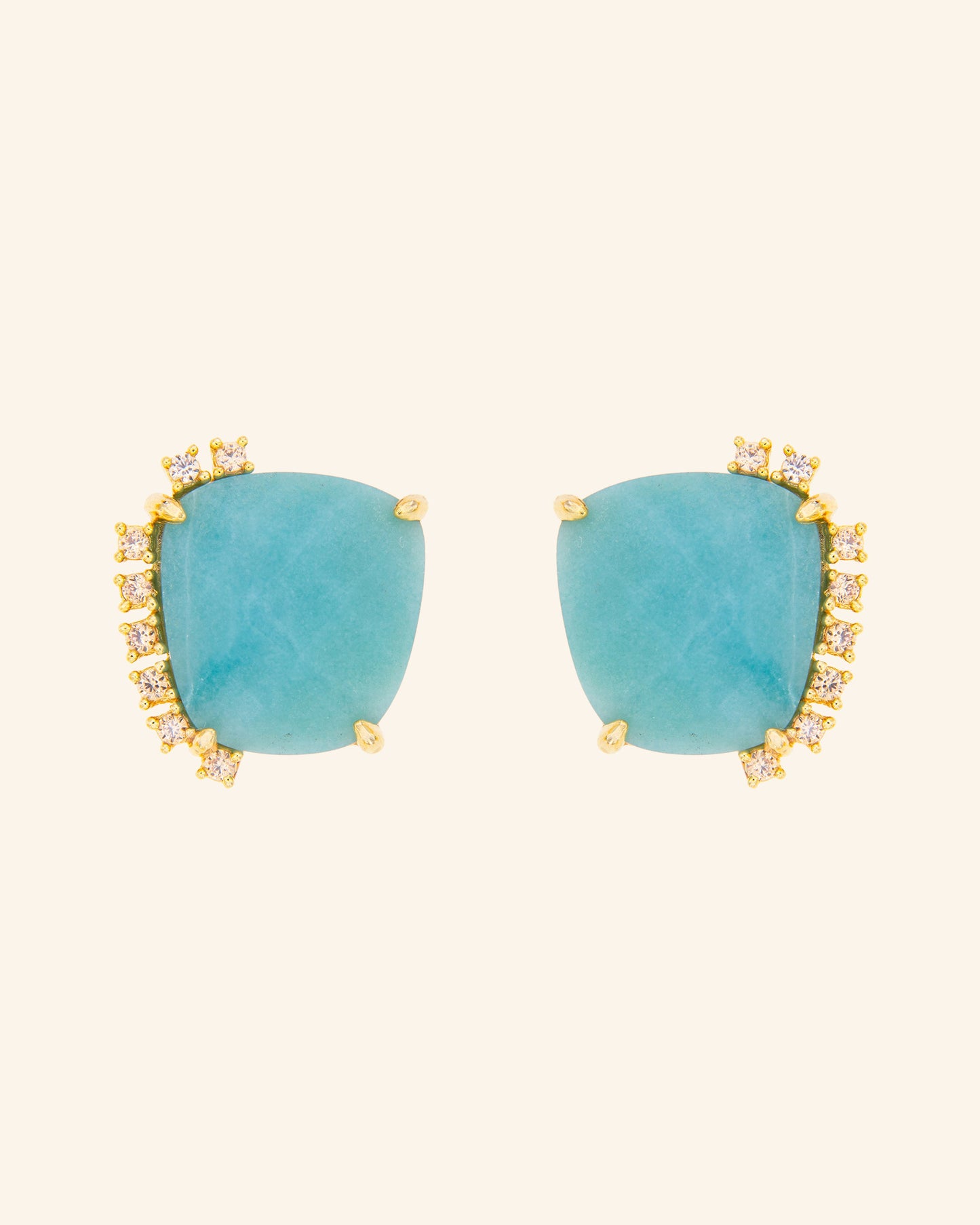 Pendientes Pangea con amazonita y circonitas