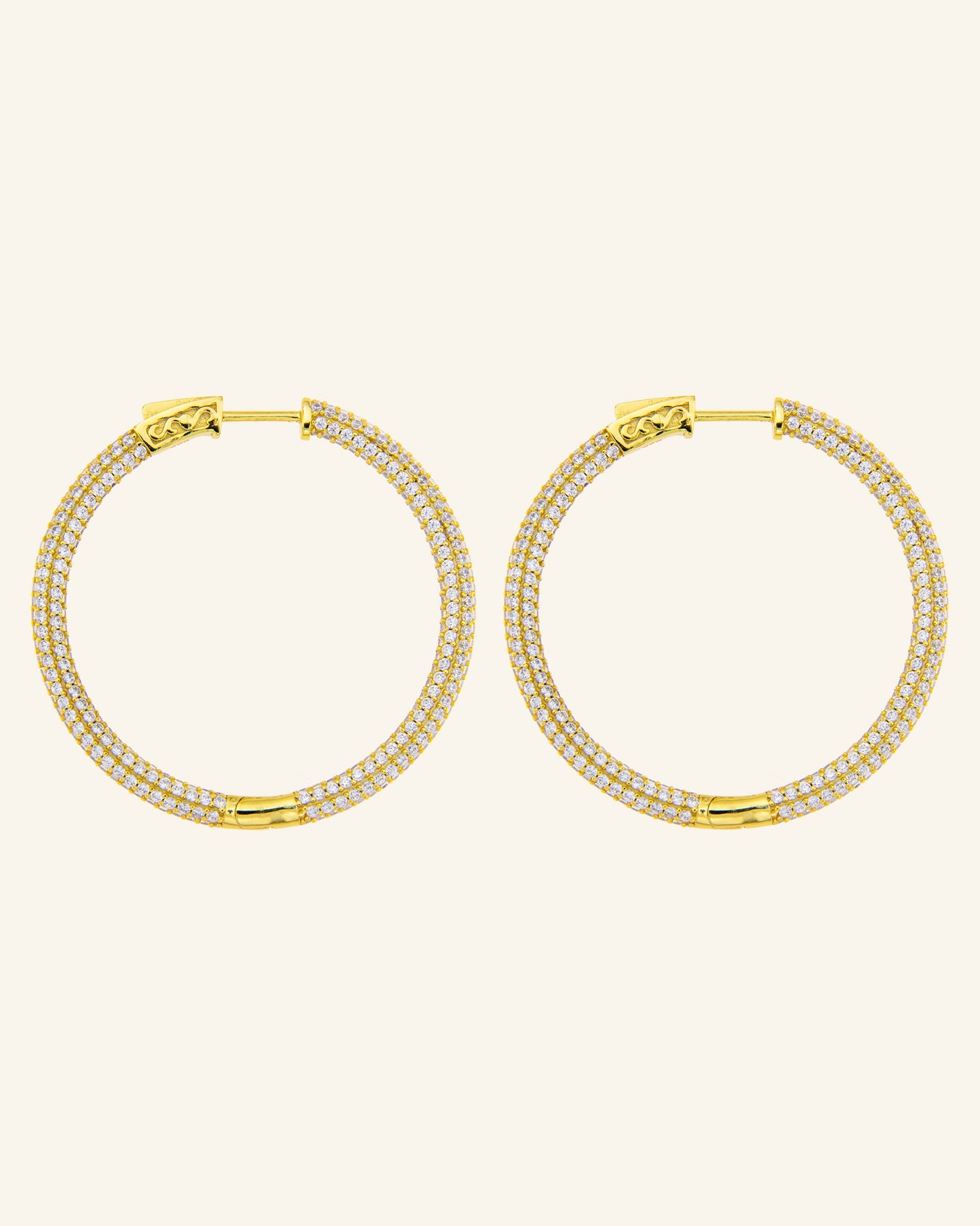 Pendientes Venus 3DG de oro con circonitas